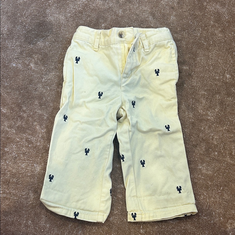Janie and Jack Yellow Pants with Lobster Design
